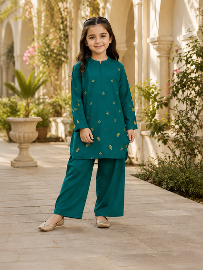 Girls Winter 2Pcs Printed Suit VG230-B