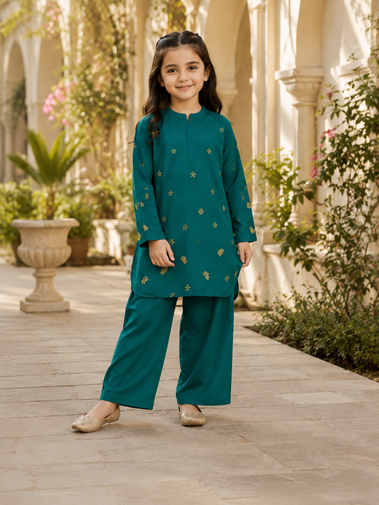 Girls Winter 2Pcs Printed Suit VG230-B
