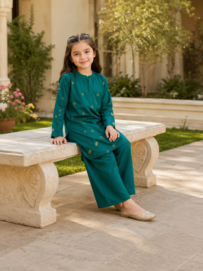 Girls Winter 2Pcs Printed Suit VG230-B