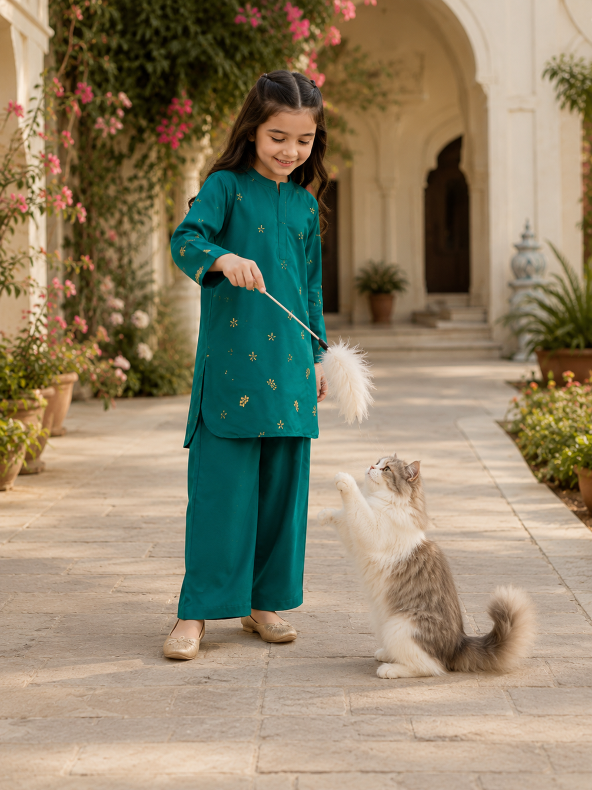 Girls Winter 2Pcs Printed Suit VG230-B