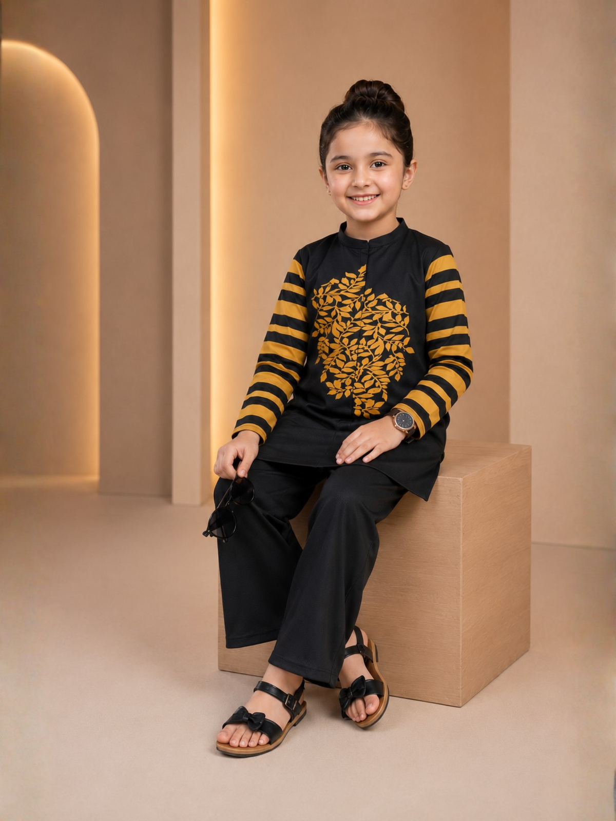 Girls Winter 2Pcs Printed Suit VG231-B