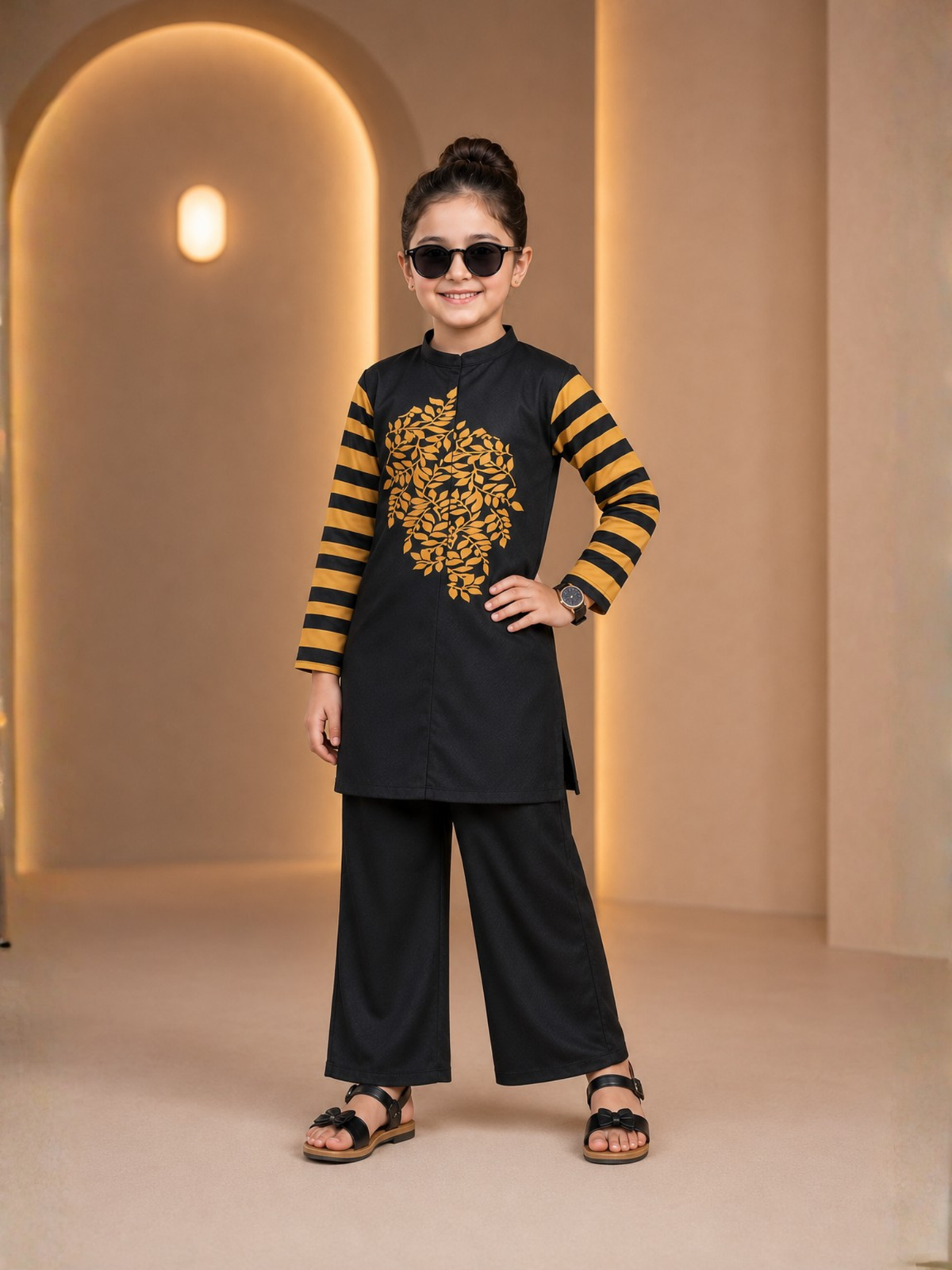 Girls Winter 2Pcs Printed Suit VG231-B