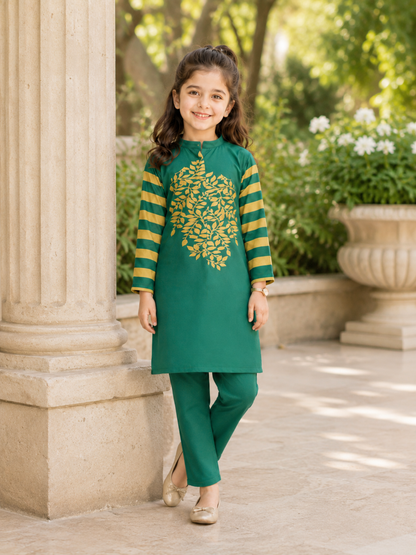 Girls Winter 2Pcs Printed Suit VG231-A