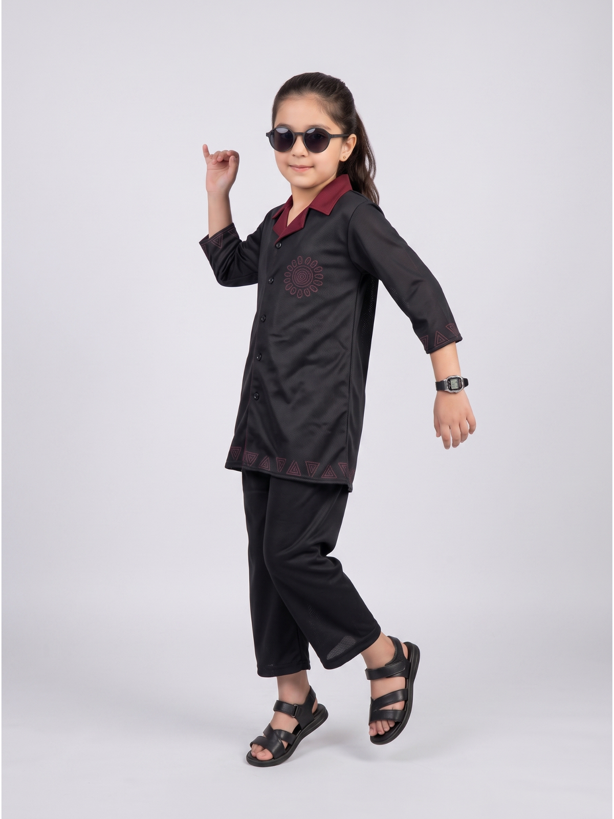 Girls Winter 2Pcs Printed Suit VG233-B