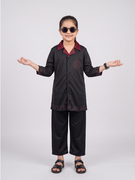 Girls Winter 2Pcs Printed Suit VG233-B