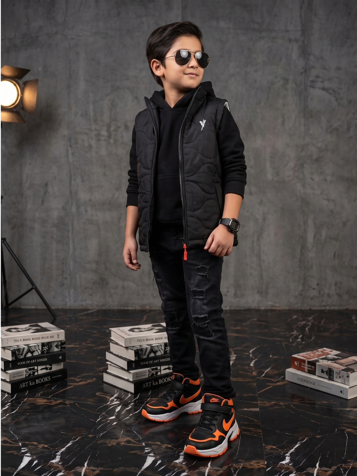 Sleeveless Hooded Gilet For Boys & Girls VJ92-A