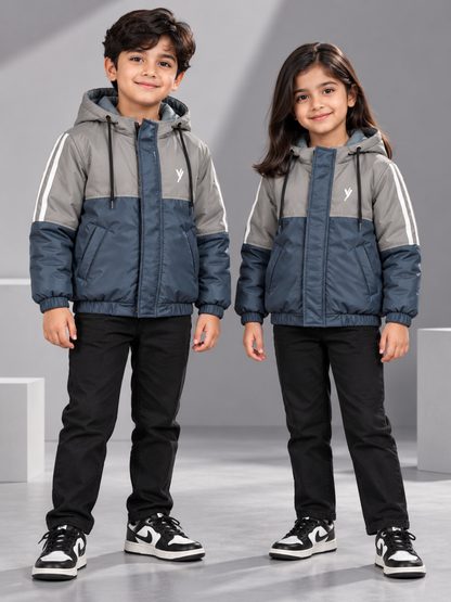 Full Sleeves Hooded Puffer Jacket Boys & Girls VJ95-A