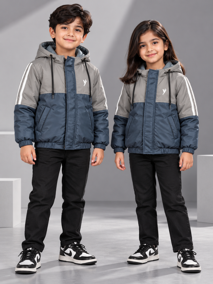 Full Sleeves Hooded Puffer Jacket Boys & Girls VJ95-A