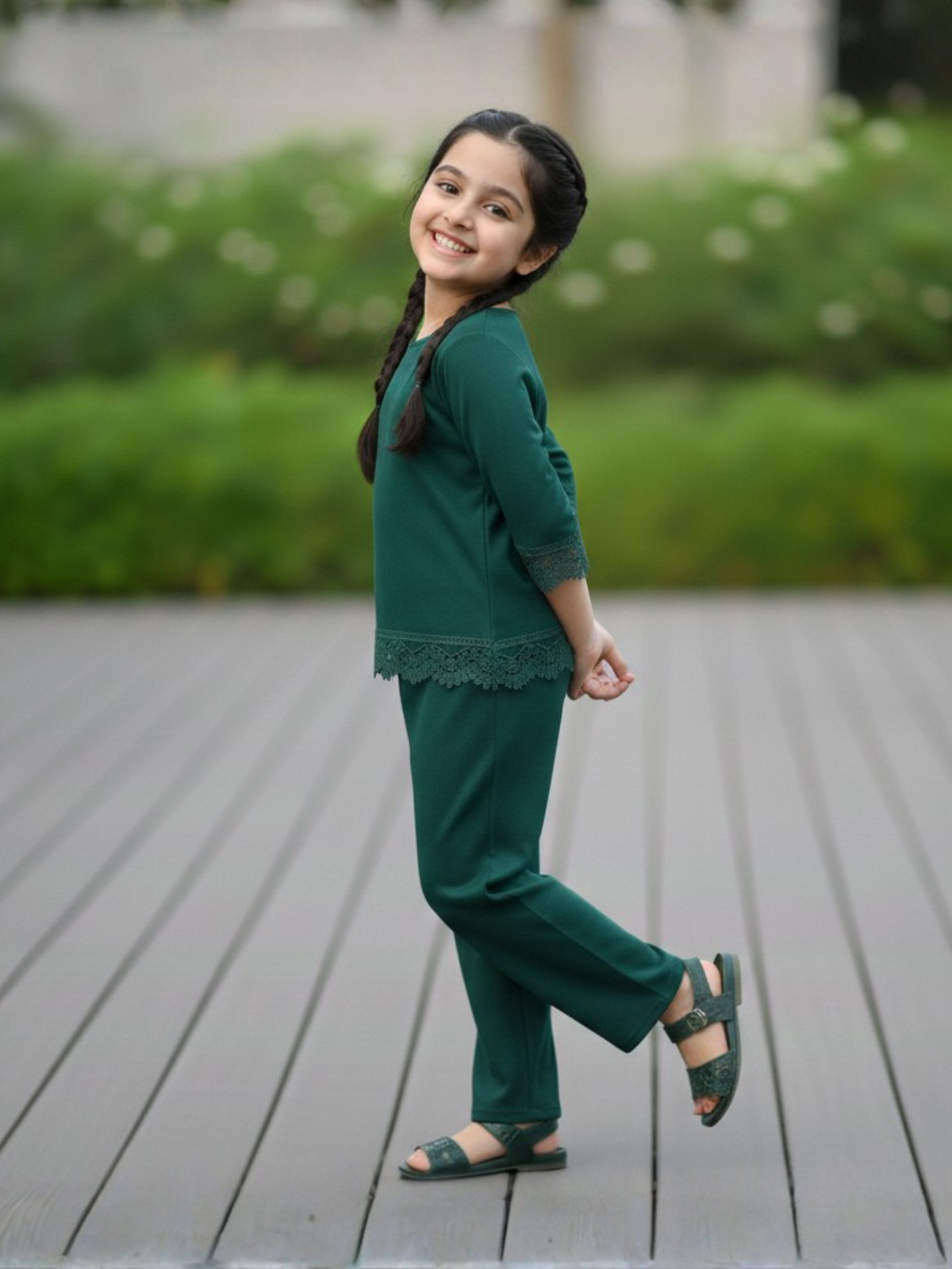 Girls Winter 2Pcs Printed Suit VG196-A