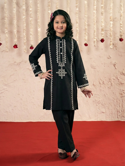 Girls Summer 2Pcs Embroidered Suit VG103-C