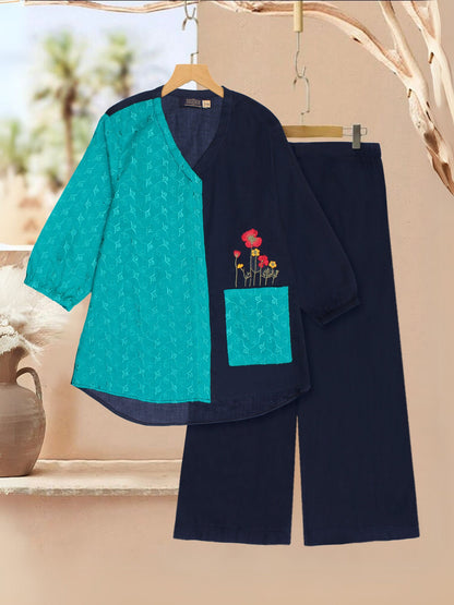Girls Summer 2Pcs Embroidered Suit VG151-B