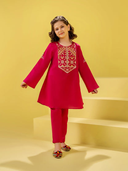 Girls Summer 2Pcs Embroidered Suit VG159-A