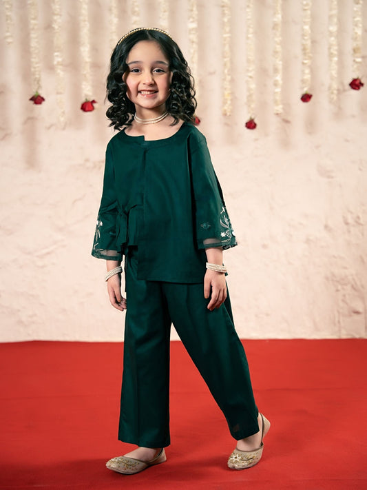 Girls Summer 2Pcs Embroidered Suit VG174-A