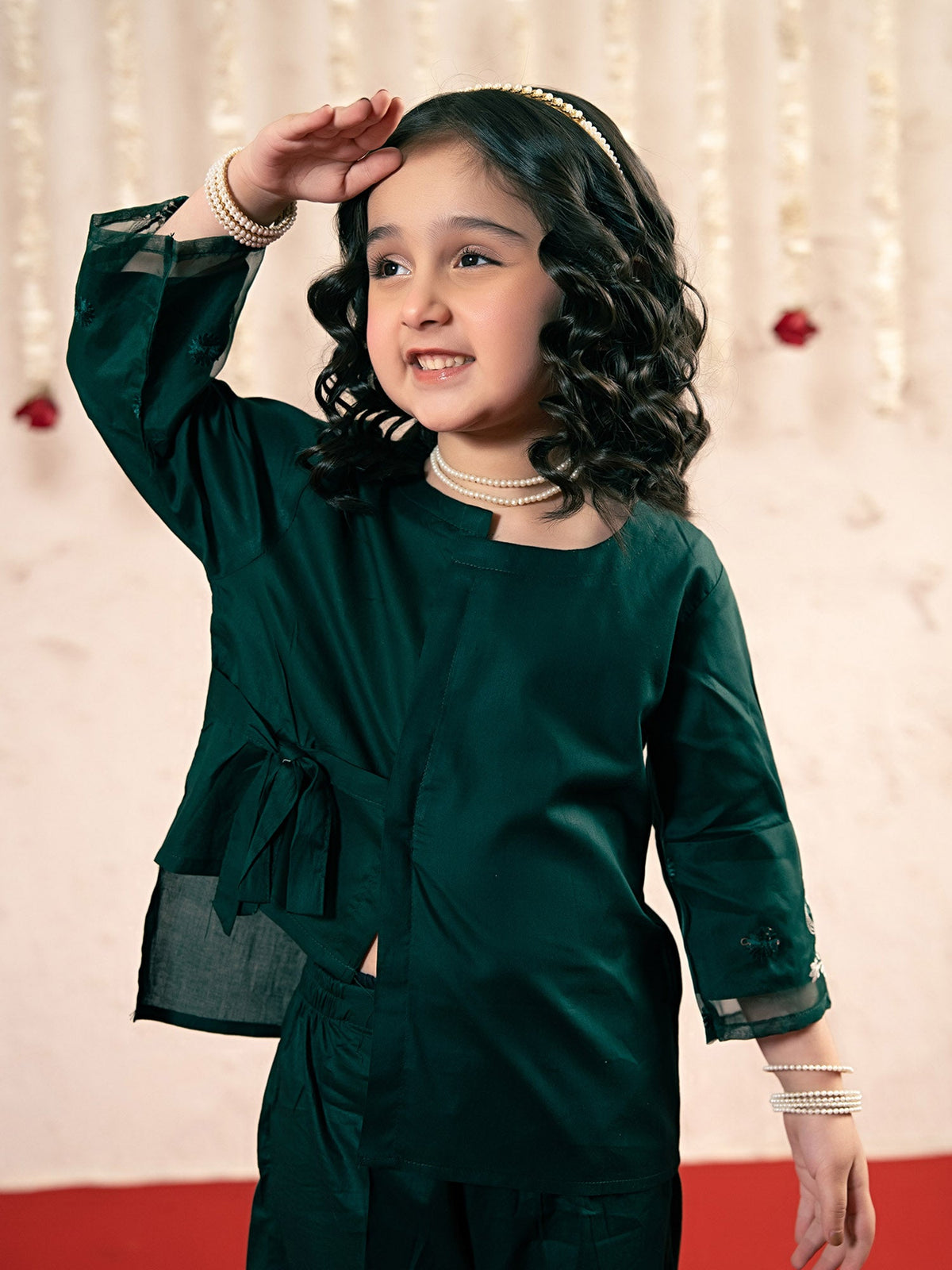 Girls Summer 2Pcs Embroidered Suit VG174-A