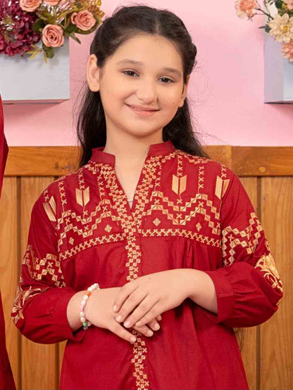 Girls Summer 2Pcs Embroidered Suit VG77-D