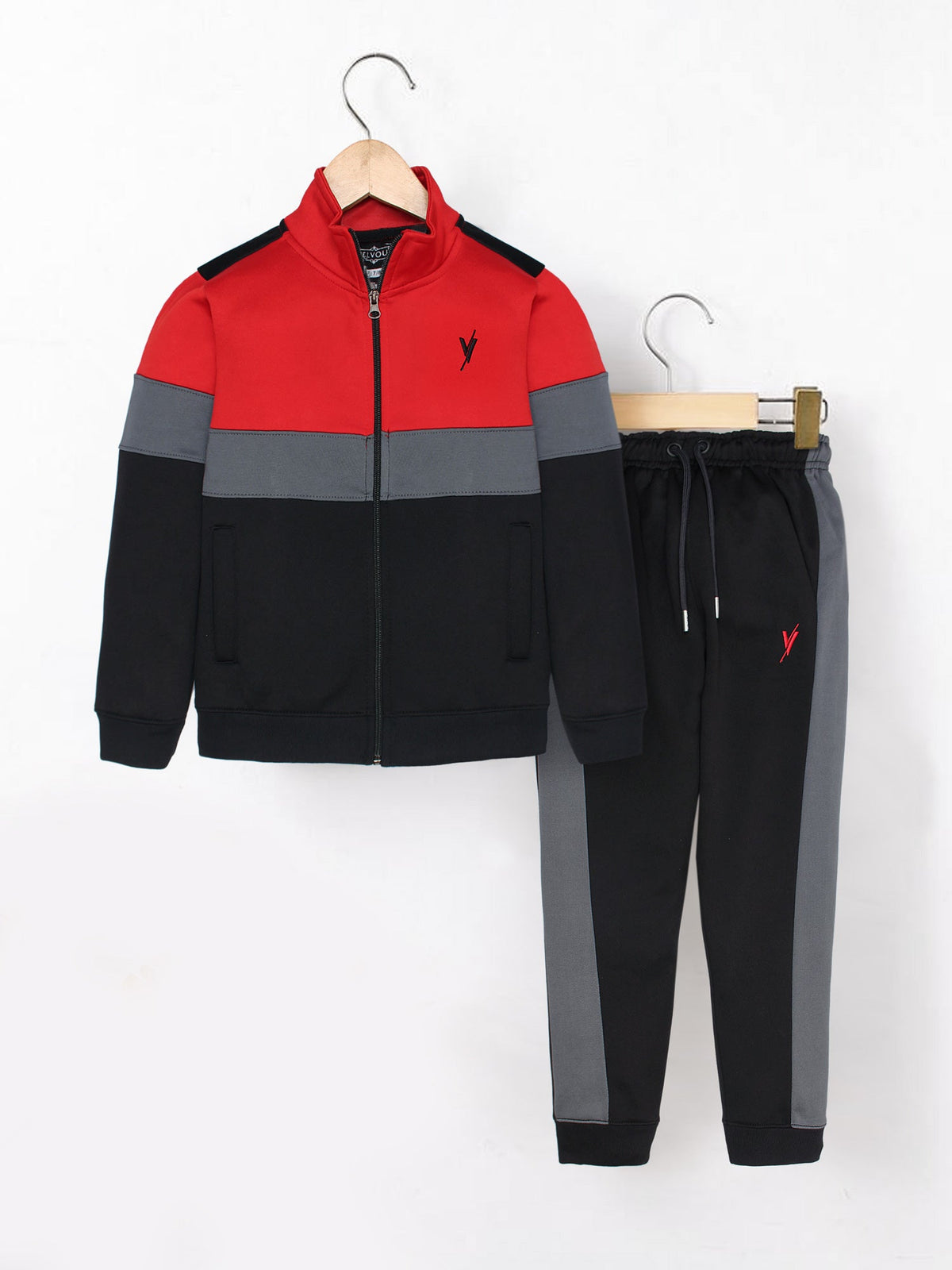 Mock Neck Tracksuit For Boys & Girls, Poly Athletic Fleece #VWT06-A