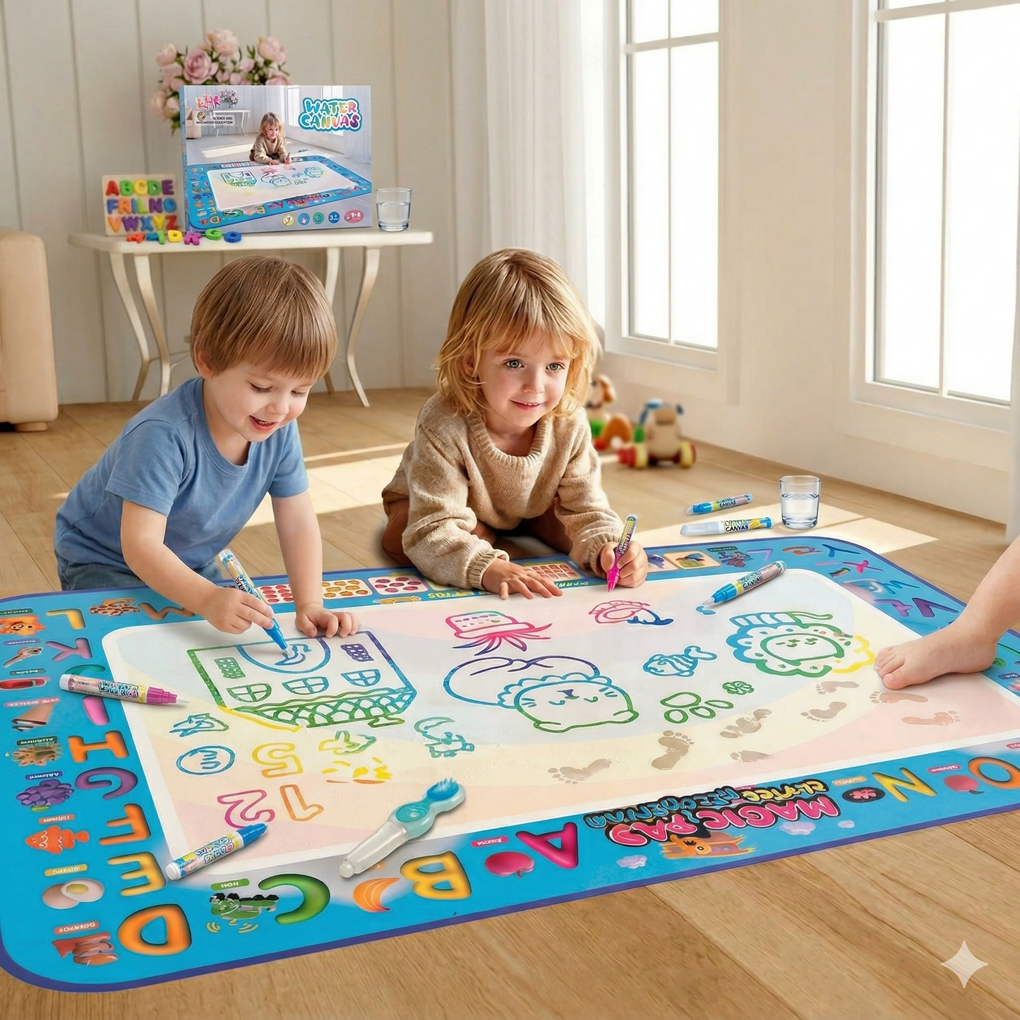 Water Canvas Colouring Mat for Kids Playing [FT-1348]