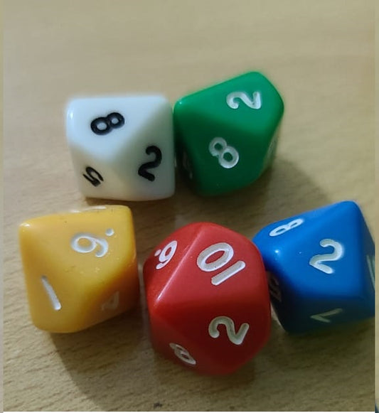 10 sided Ludo Dice [Pack of 5]