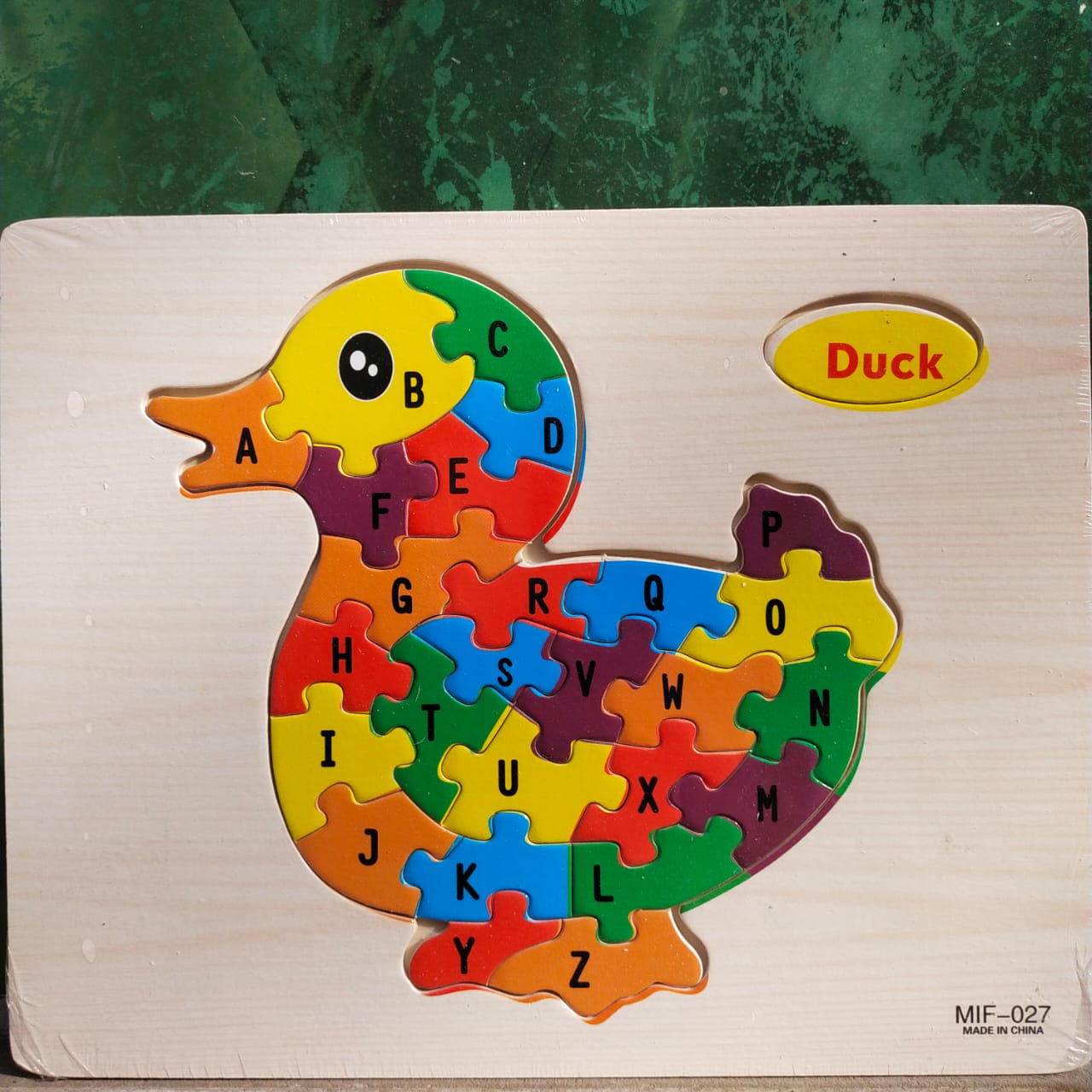 Wooden Alphabet with Shape Puzzle Board Jigsaw Puzzle [ED-1051]