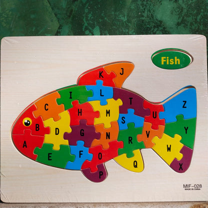 Wooden Alphabet with Shape Puzzle Board Jigsaw Puzzle [ED-1051]