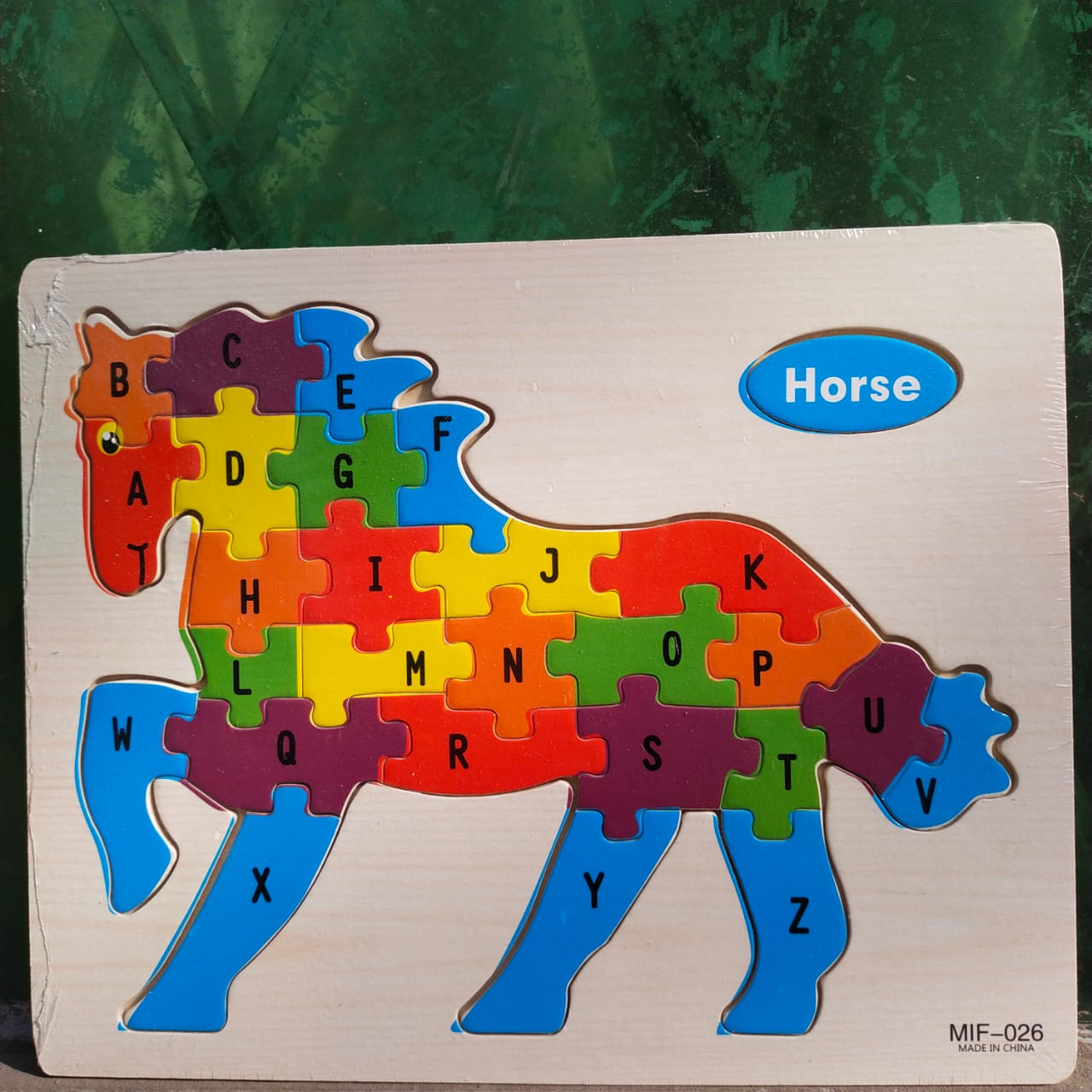 Wooden Alphabet with Shape Puzzle Board Jigsaw Puzzle [ED-1051]