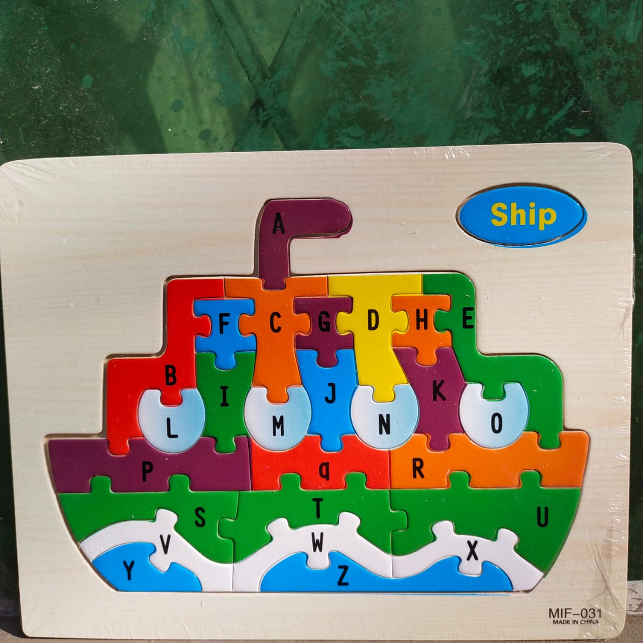 Wooden Alphabet with Shape Puzzle Board Jigsaw Puzzle [ED-1051]