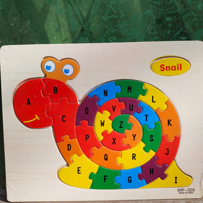 Wooden Alphabet with Shape Puzzle Board Jigsaw Puzzle [ED-1051]