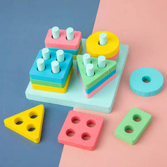 Wooden Children's Geometric Cognitive Learning Education Toy Puzzle [WT-810-2]