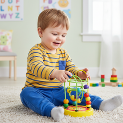 Wooden Circles Bead Wire Maze Roller Coaster [346]