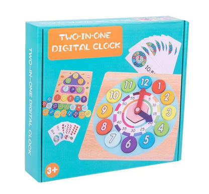 Wooden Montessori 2 In One Digital Clock And Mathematics Learning Boards [ED-1233] - Plzpapa 