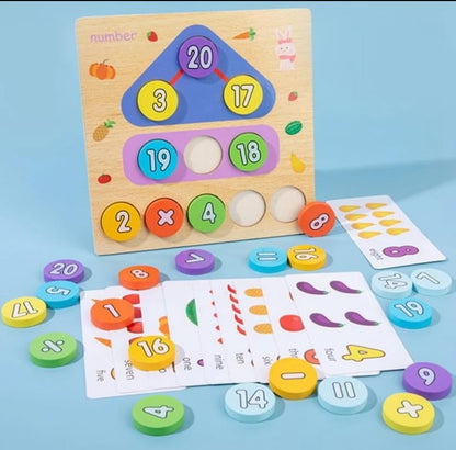 Wooden Montessori 2 In One Digital Clock And Mathematics Learning Boards [ED-1233] - Plzpapa 