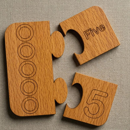 Wooden Math Learning in English and Figures puzzle Matching Educational toy [MF-142]