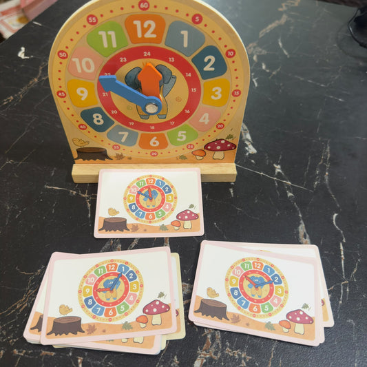Wooden Clock Game With cards [ST-1397]
