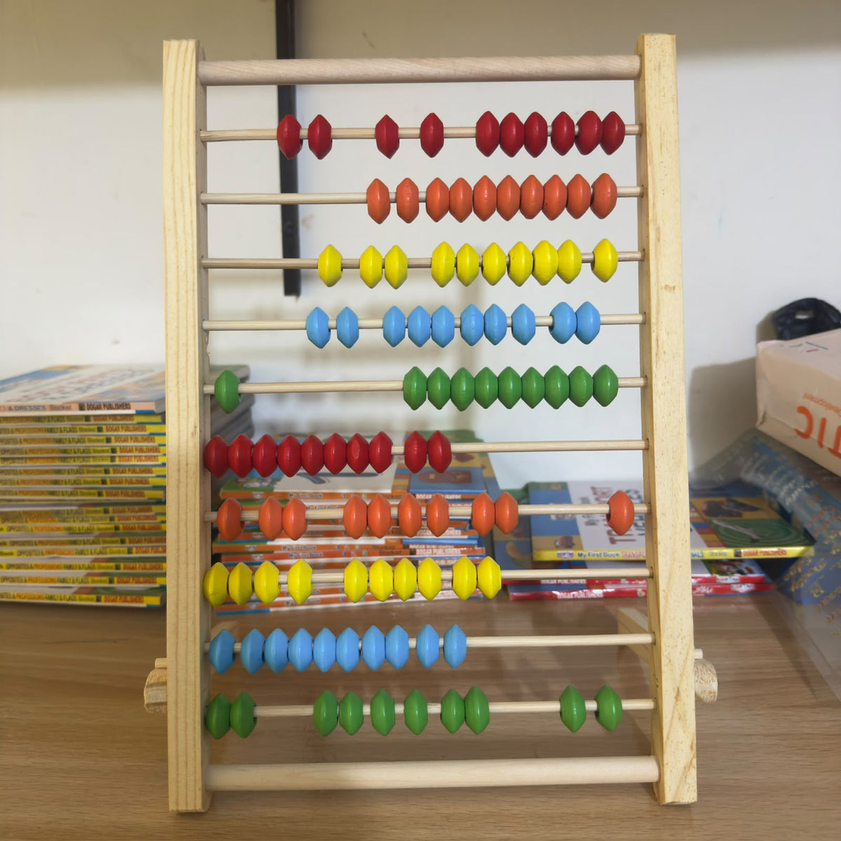 Wooden Colorful Beads Abacus with Stand [6x8 inch and 9x10 inch] [WD-914]