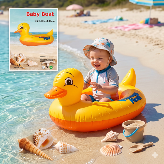 Yellow Duck Baby Boat Inflatable Pool Float [FT-1368]