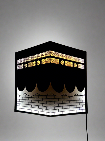 Kaaba-Inspired LED Wall Art – Islamic Home Decor 12*12 inch [LC-105]