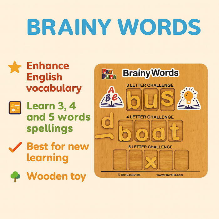 Brainy Words, Wooden Scrabble Challenge [MF-141] - Plzpapa 