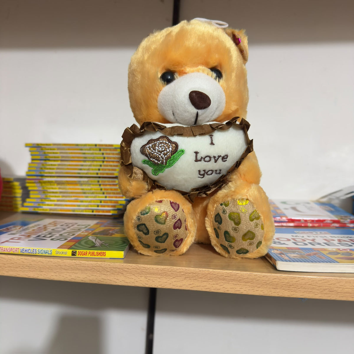Cute Teddy Bear with (Love you heart) Stuff Toy [FT-1152]