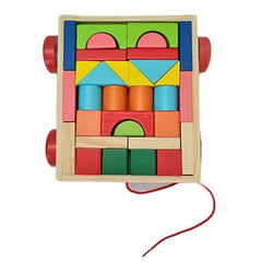 Car Style Wooden toys to enhance the development of rickshaws, wooden blocks [WT-1223]